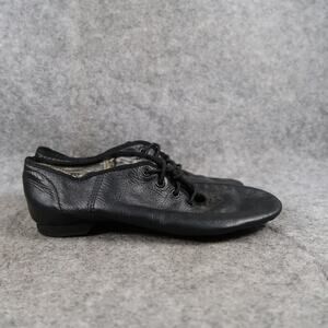 Capezio Shoes Womens 4 Dance Jazz EJ1 Leather Black Lace Up Performance Footwear